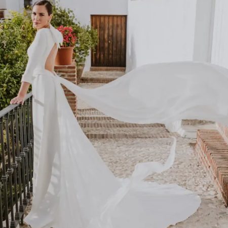 Vestido de novia detrás Modelo Jabel , Silvia Fernandez